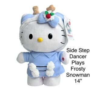 Hello Kitty Animated Plush Christmas Reindeer Side Stepper Music Frosty Snowman